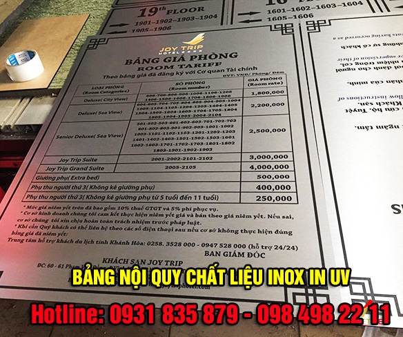 Làm bảng nội quy in uv bền đẹp với giá rẻ tại Bình Dương
