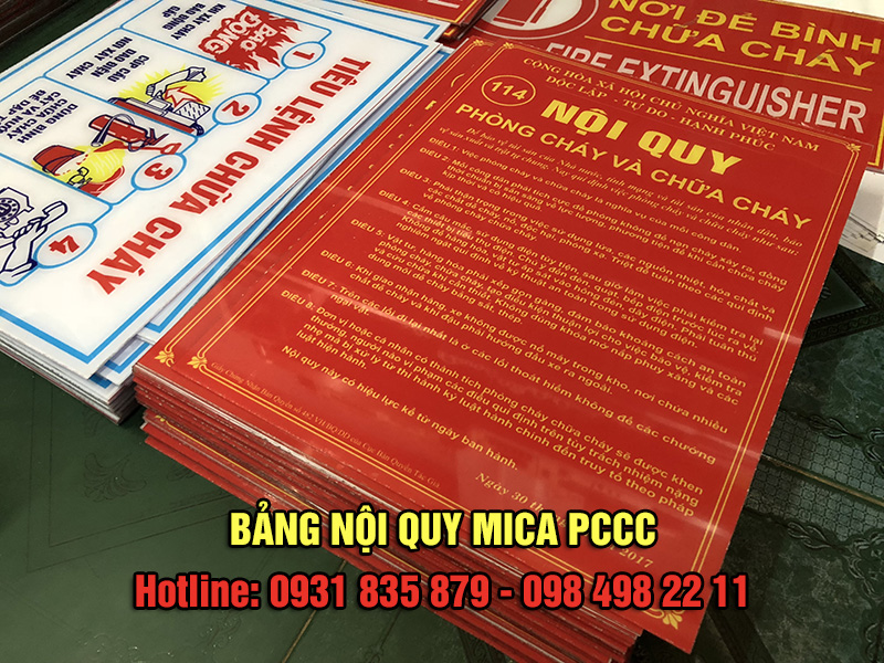 Làm bảng nội quy mica dán decal giá rẻ tại Bình Dương