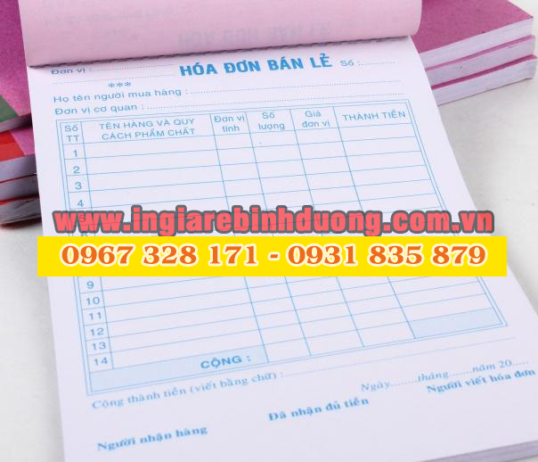 Dịch vụ in ấn hóa đơn uy tín tại Bình Dương