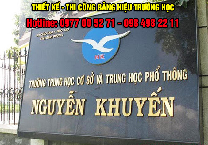 Thi công bảng hiệu trường học uy tín giá rẻ tại Bình Dương