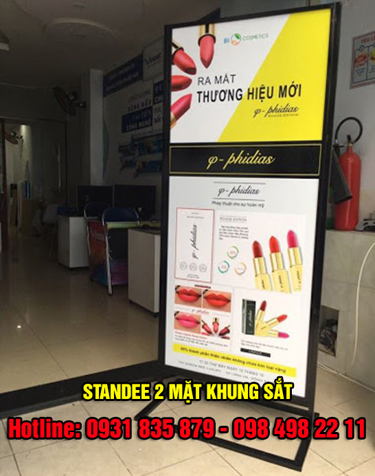 Làm bảng hiệu standee 2 mặt khung sắt uy tín giá rẻ tại Bình Dương